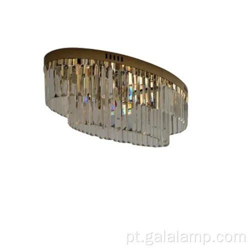 Lâmpada de cristal de teto oval para sala de estar